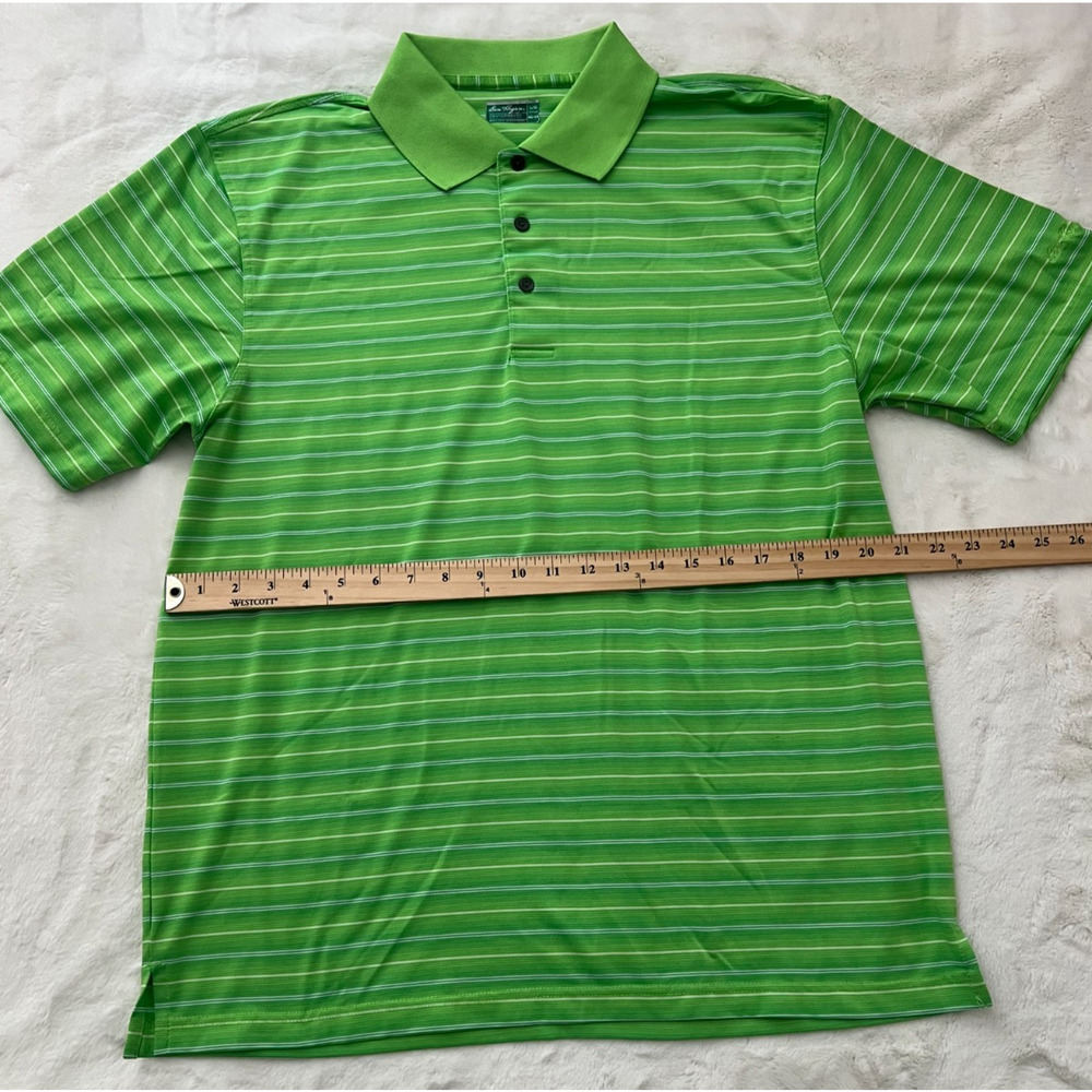 Ben Hogan Performance Golf Polo Shirt Mens Large Green Striped Short Sleeve - Picture 3 of 7